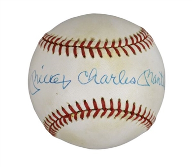 Mickey ‘Charles’ Mantle Signed Baseball 
